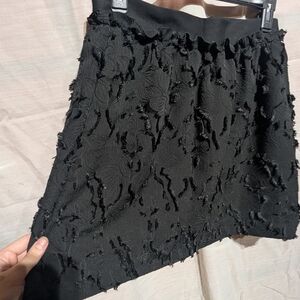 H&M Black Embellished Mini Skirt with Ruffles